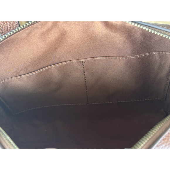 NWT Fossil Sydney Satchel Handbag Crossbody Strap Medium Brown Leather - Picture 15 of 15